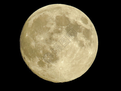 满月圆在黑色背景水平上隔离弹坑天堂星水平的图片