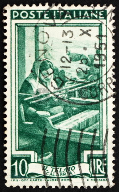 纸ITALYCIRCA1950意大利印刷的章显示集邮取消图片