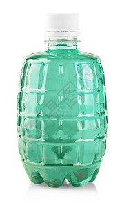 瓶子目的白色背景塑料瓶中的绿色水白底塑料瓶中的绿色水图片