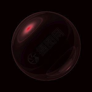 魔法艺术新的黑色背景上红调的透明圆球图片