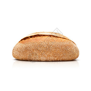 谷物圆形烤面包与麸皮隔离在白色背景顶部视图圆形烤面包与麸皮充满活力金的图片