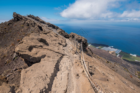 岩浆西班牙加那利群岛拉帕尔马的圣安东尼奥火山坑黑色的风景优美图片