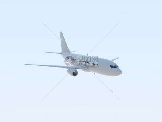 Airin天空中的商业客机假期航空运输客机起飞行和航空线公司标志货运服务3d插图经过脱掉旅行图片