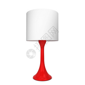 床头台灯家具电灯泡庭孤立在白色背景上的台灯3d图插画