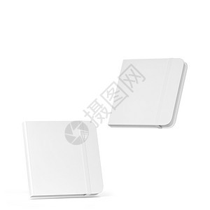 橡胶杂志白色背景上隔离的带弹闭合制模版3d插图空白笔记本日图片