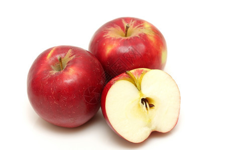 食物水果白上孤立的红苹果色图片