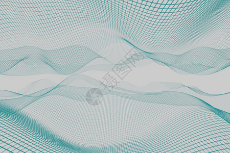 粒子形象的抽蓝色挥动技术在白背景3D渲染抽象蓝色挥动技术在白背景渲染发光的图片