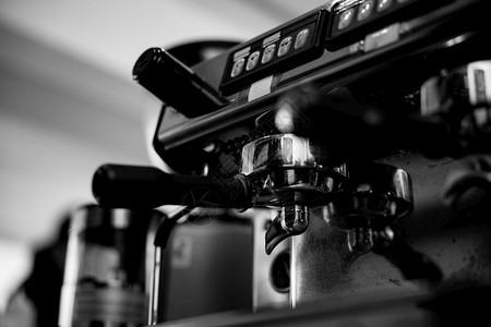 酿造喝咖啡机厅黑白餐饮工艺有选择焦点摄影拿铁图片