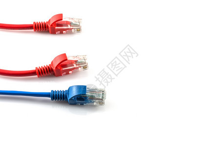 蓝色的局域网沟通白背景孤立的网络互联电缆Name背景图片