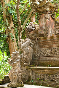 田园诗般的恶魔印度尼西亚巴厘乌布德圣猴子森林结石图片