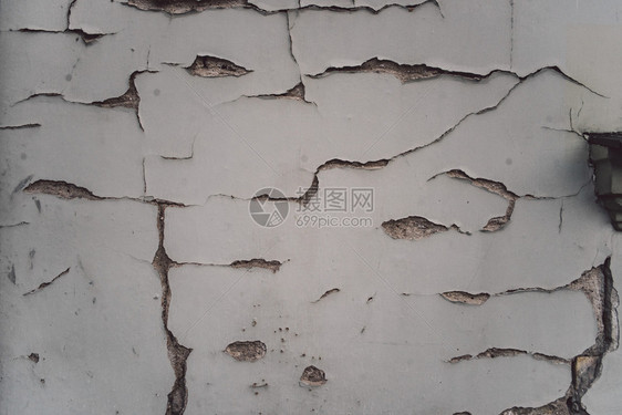 建筑学画白石膏墙有裂缝坚硬的图片