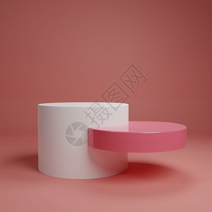 墙背景白粉色糊面产品摊台简表最低限度几何概念工作室讲台平主题展览商业营销示阶段3D插图使得形设计成为了象陈列室在内图片