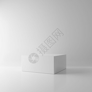 石膏座房间空室背景中的白色矩形方块立简易内部架构模拟概念Minimalismmigimalism主题演播室讲台平商业展览示阶段3图片