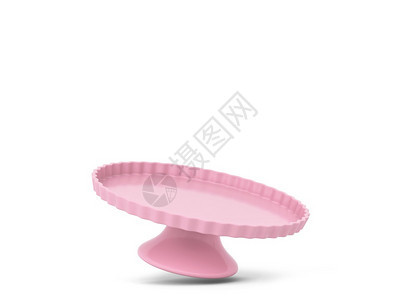 当代的在白背景面包用管和餐具上孤立的蛋糕三格插图粉色的优雅图片