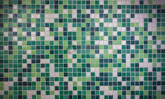 浴室绿色背景马赛克瓷砖关闭背景马赛克瓷砖关闭细节建造图片