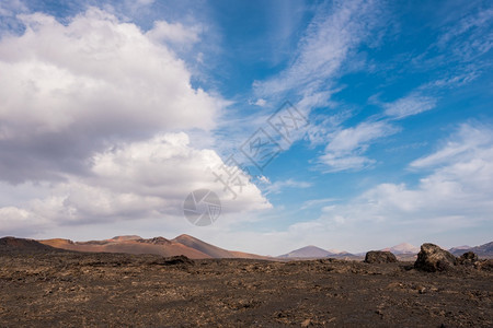 欧洲冒险西班牙加那利群岛兰萨罗特蒂曼法亚火山公园岩浆图片