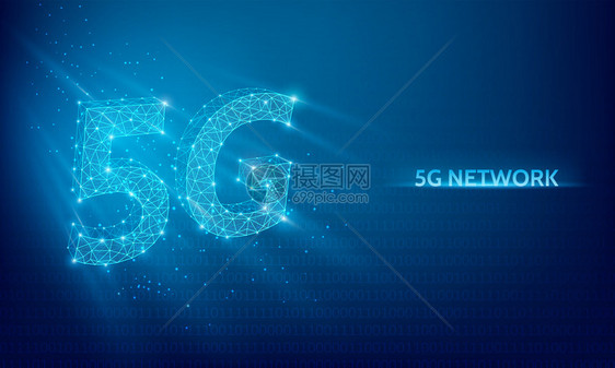 数字的5G网络技术蓝色背景数字据无线互联网技术wifi连接移动网络和互联矢量图络技术背景无线互联网技术插图无线的图片