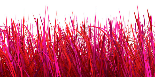 天郁葱白色背景上孤立的红色草3D插图景观图片