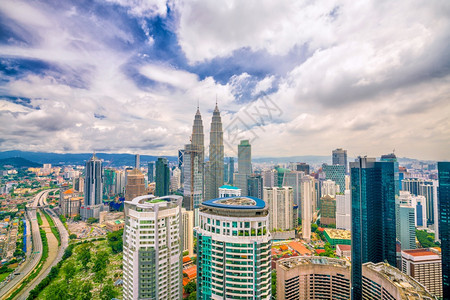 瓜拉吉隆坡市中心天线马来西亚有蓝色天空城市的旅行图片