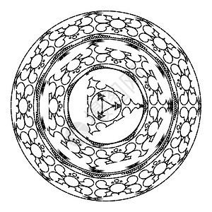 染色着书曼荼罗装饰黑白圆形轮廓装饰不寻常的花形东方和抗压疗法图案着色书的曼荼罗瑜伽标志设计元素花的打印图片