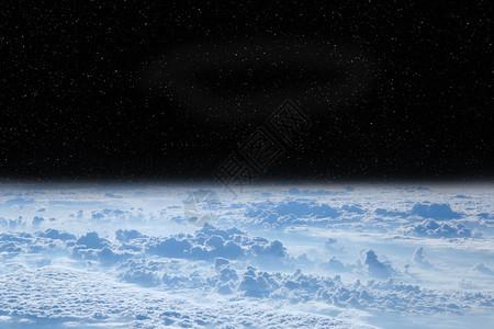 多于繁星点美丽的空间景观有开放宇宙和云层地球大气的视野从上方黑太空到地球宇宙风云上空的地球大气层观光以及从上方的地球宇宙景色天堂图片
