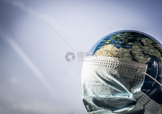 污染全球的行星世界冠状警报全球外科面具图片
