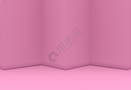 复古的语气3D粉红色三角形zigzag墙壁和地板背面海浪图片