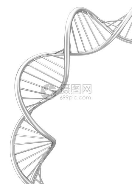 药店Dna螺旋3d插图在白色背景上孤立技术图片