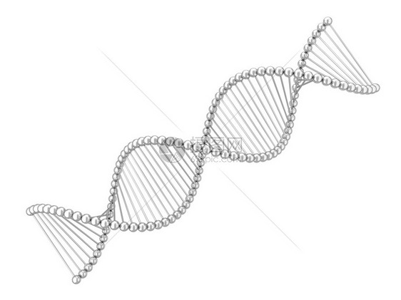 遗传学研究Dna螺旋3d插图在白色背景上孤立药店图片