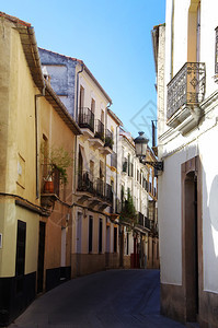 旅游的村庄西班牙埃斯特雷马杜拉卡塞斯市街道旅行图片