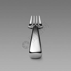 吃一顿饭工具黑色背景上孤立的叉3d插图图片