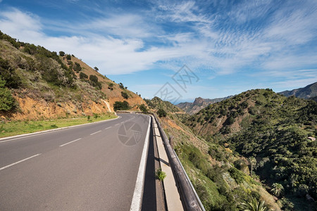 克里夫西班牙加那利群岛Gomera公路太阳沥青图片