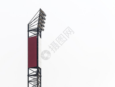 铝采用于白背景有复制空间的体育场亮点塔台建筑学图片