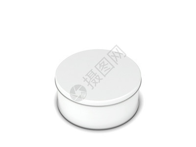标签白锡可用作食品或化妆的金属容器白色背景上孤立的3个插图圆圈形的图片