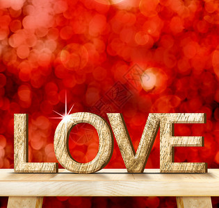 在木桌的质文字中爱词红色布基背景Valentine概念留给您内容空间的Template介绍光滑木板图片