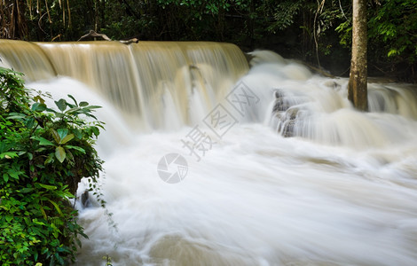 自然假期泰国的瀑布流图片