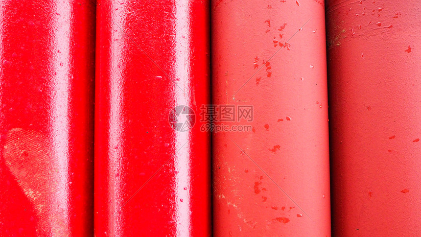 工业的新厂消防生产系统用红色涂成漆的黑钢管颜色图片