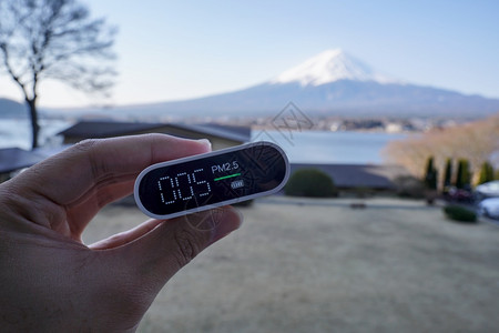 在日本川口子湖与藤或先生手持便携式空气质量检测器山公吨图片