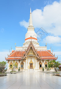 地标面比我泰国有白色塔寺的佛教庙宇图片