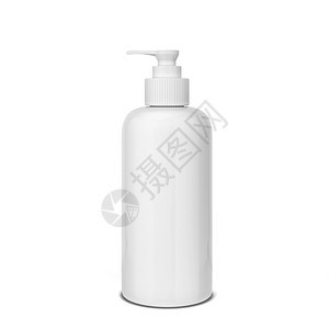 身体液化妆品的空瓶子3d插图以白色背景隔离关心管子图片