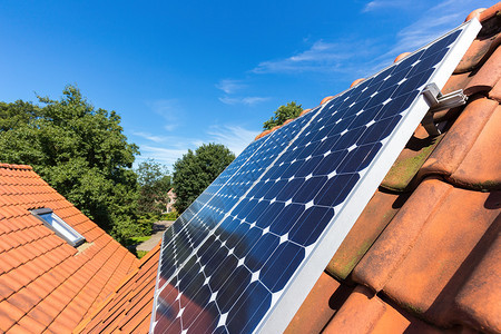 太阳的系统经济橙色房顶的蓝太阳能集光器系列图片