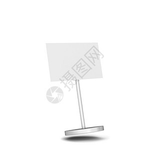 框架邮政白色背景简单横幅上孤立的三维插图示Blanksign笔记图片