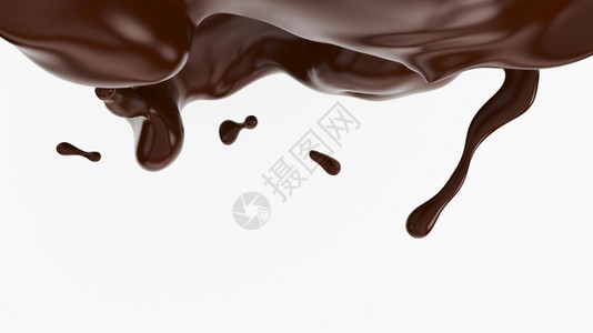 溅新鲜的巧克力3D喷雾D插图运动图片