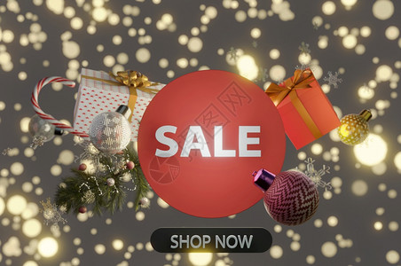 诺埃尔圣诞节标题销售促圣诞和新年快乐横幅圣诞海报贺卡信头网站的Xmas背景设计图片