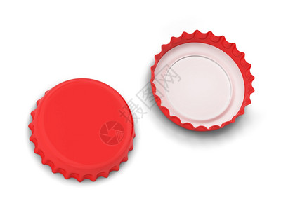 白色背景上孤立的空白瓶盖模拟3d插图醉红色的酒精图片