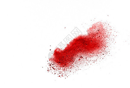 有创造力的白背景红色粉末爆炸彩云多的灰尘爆炸节日烟图片