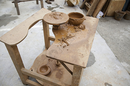 材料工人优质的中世纪波特轮古陶瓷工具细节制造等图片