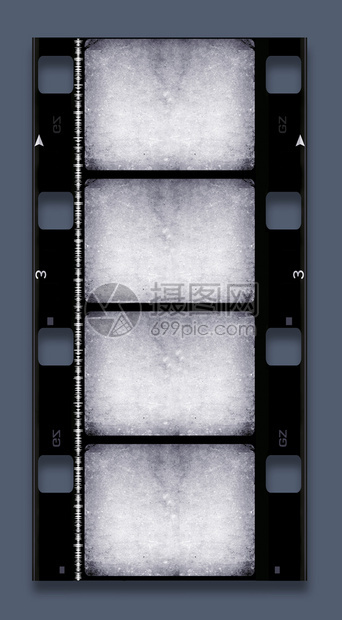 佛法划痕条老式电影胶片的特写图片
