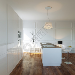 家庭新的豪华厨房设计库家具木头图片