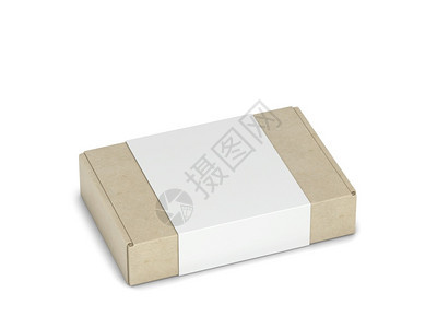 薄饼包装盒模型3d插图白色背景上孤立的空白袋目长方形贮存图片
